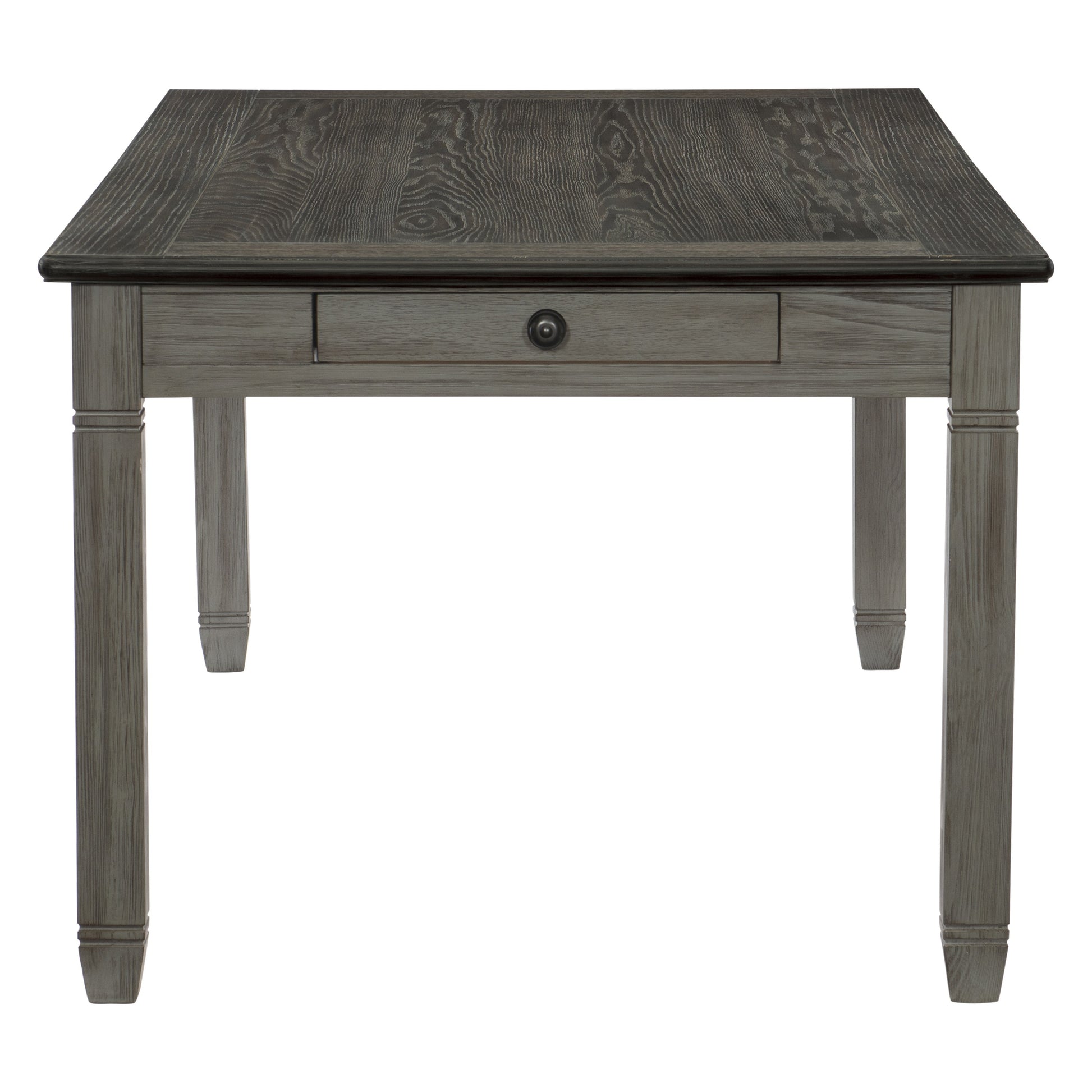 Antique Gray And Coffee Finish 6Pc Dining Set Table W 6X Drawers Upholstered Bench 4X Side Chairs Casual Country Style Dining Room Furniture Wood Wood Antique Gray Seats 6 Wood Dining Room 72 Inches Rectangular Dining Table With Chair And Bench Solid