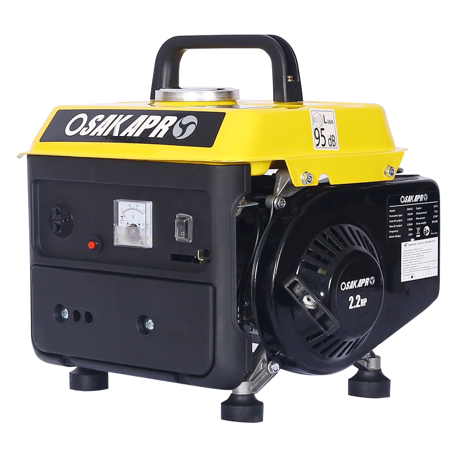 Portable Generator, Outdoor Generator Low Noise, Gas Powered Generator,Generators For Home Use White Steel