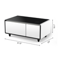 Modern Smart Coffee Table With Built In Fridge, Outlet Protection,Wireless Charging, Mechanical Temperature Control, Power Socket, Usb Interface And Ice Water Interface, White White Built In Outlets Or Usb Primary Living Space Luxury,Modern Freestanding