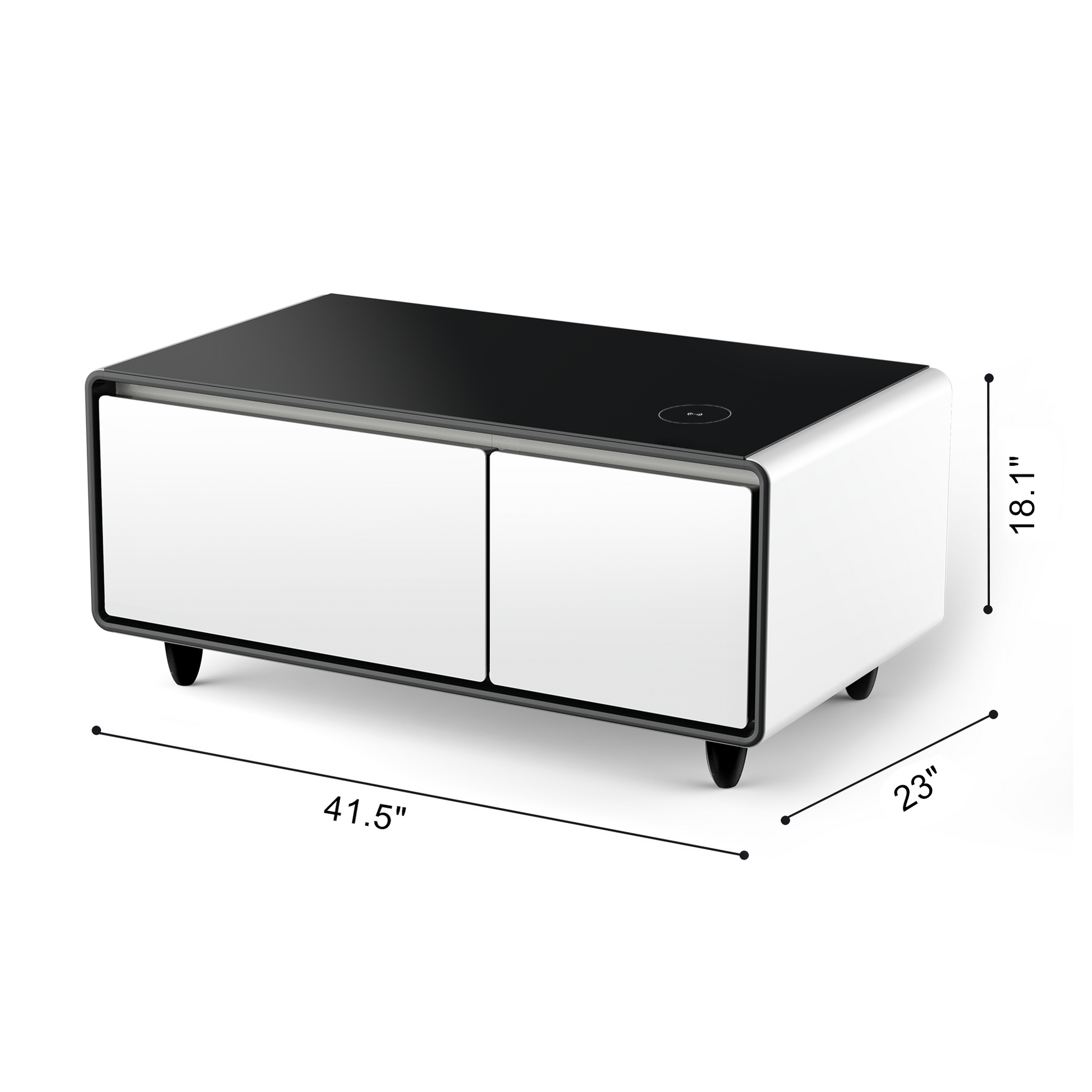 Modern Smart Coffee Table With Built In Fridge, Outlet Protection,Wireless Charging, Mechanical Temperature Control, Power Socket, Usb Interface And Ice Water Interface, White White Built In Outlets Or Usb Primary Living Space Luxury,Modern Freestanding