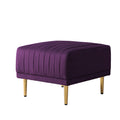 Accent Chair With Ottoman, Modern Tub Arm Chair Footstool Set For Living Room Bedroom, Golden Finished Legs, Purple Velvet Purple Foam Velvet