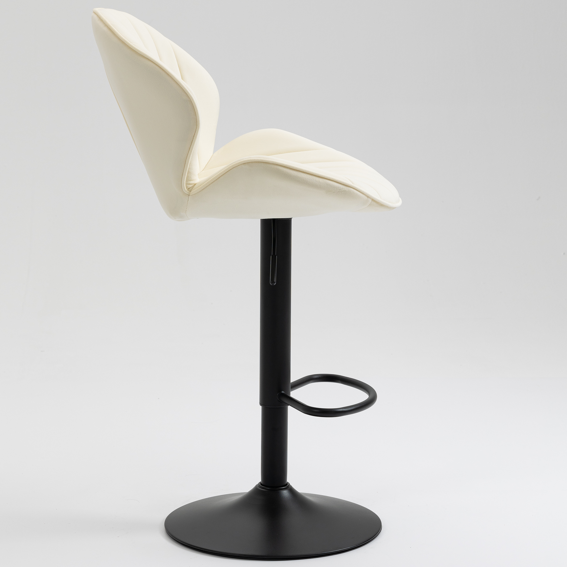 Bar Stools Set Of 2 Adjustable Barstools With Back And Footrest, Counter Height Bar Chairs For Kitchen, Pub Cream Cream Foam Fabric