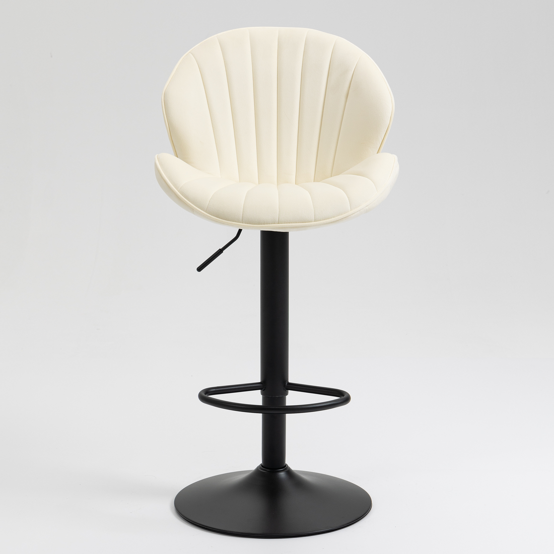 Bar Stools Set Of 2 Adjustable Barstools With Back And Footrest, Counter Height Bar Chairs For Kitchen, Pub Cream Cream Foam Fabric