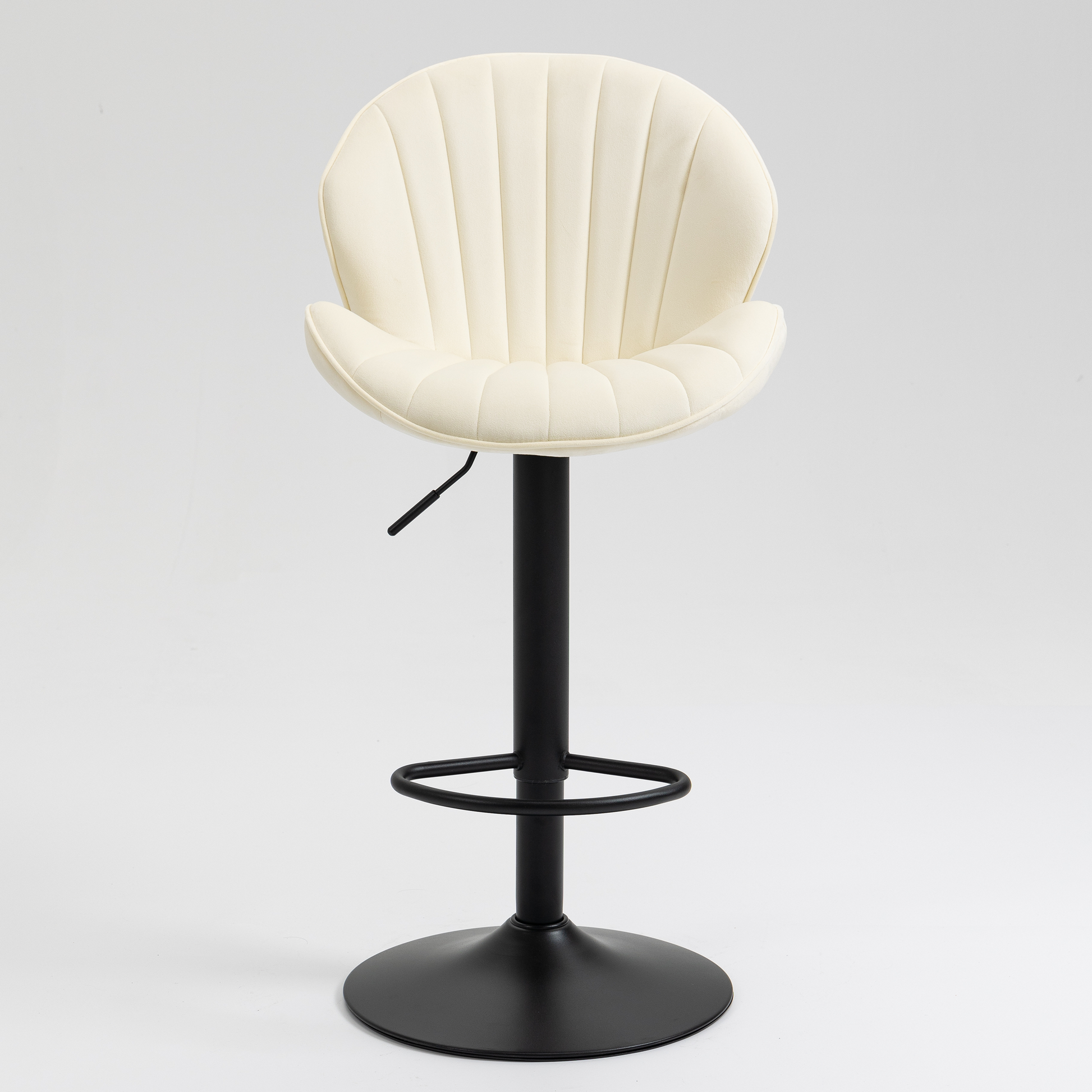 Bar Stools Set Of 2 Adjustable Barstools With Back And Footrest, Counter Height Bar Chairs For Kitchen, Pub Cream Cream Foam Fabric