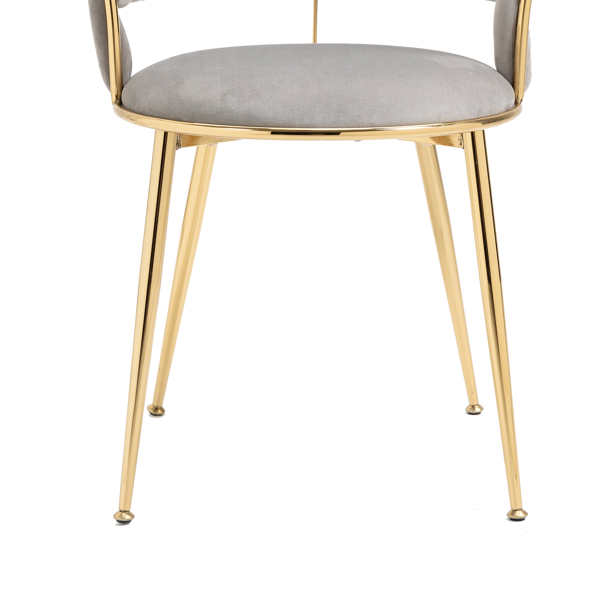 Coolmore Velvet Dining Chairs Set Of 2, Woven Upholstered Dining Chairs With Gold Metal Legs, Modern Accent Chairs For Living Room, Dining Room, Kitchen Grey Velvet Grey Foam Velvet