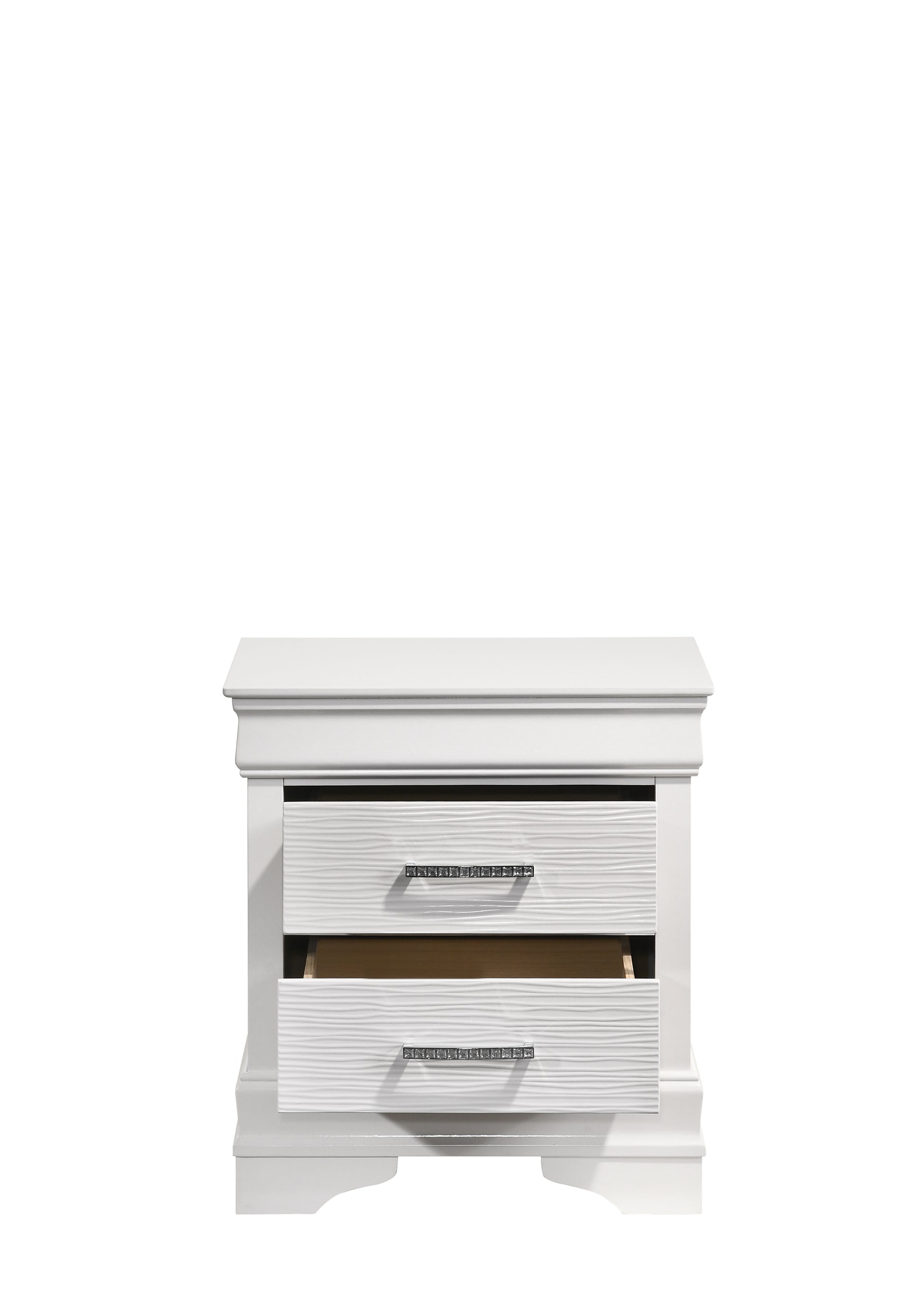 Queen 5 Pc Tufted Upholstery Led Bedroom Set Made With Wood In White Box Spring Required Queen White Wood 5 Piece Set Bedroom Bed Included,Chest Included,Dresser Included,Mirror Included,Nightstand