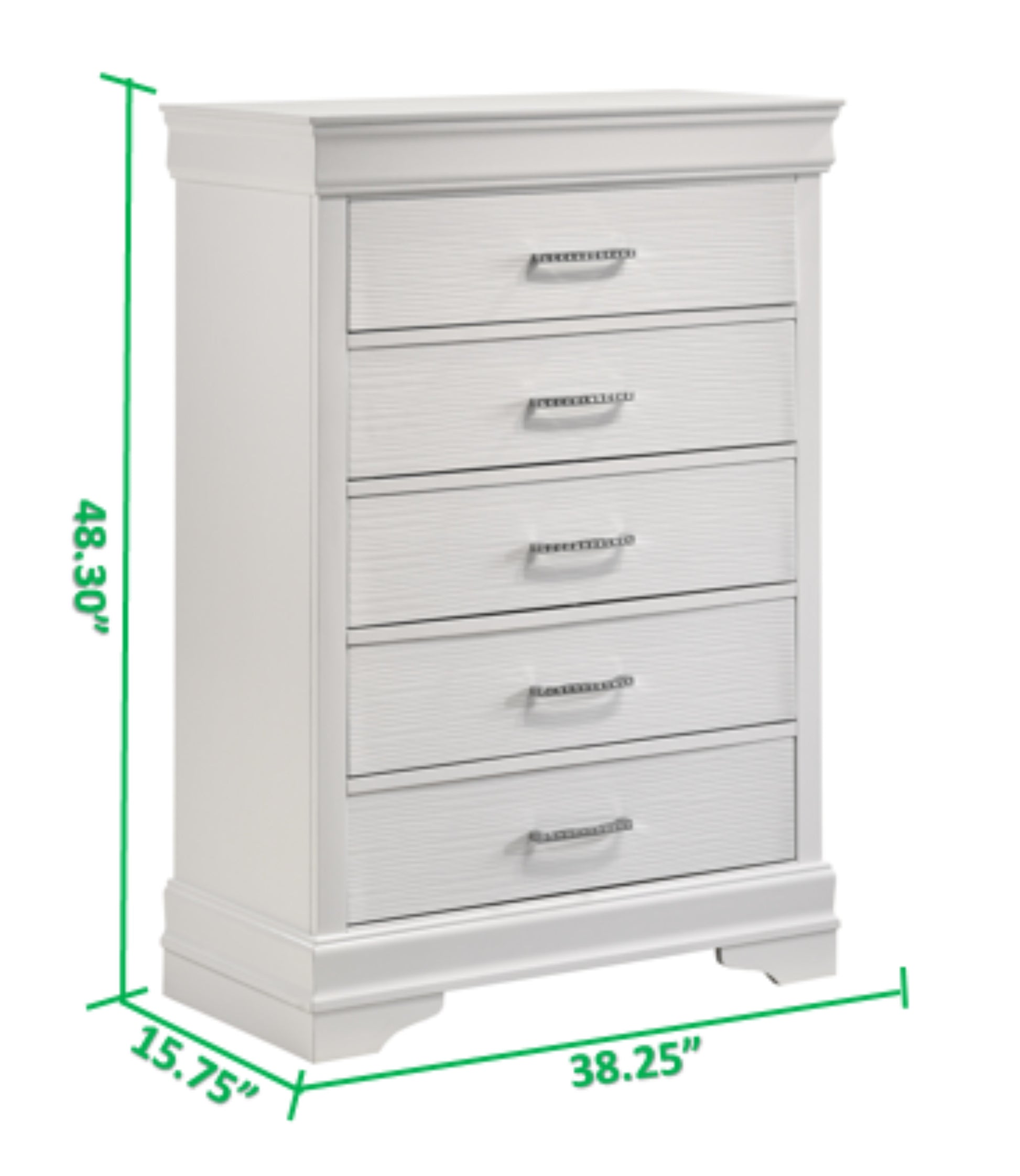 Twin 5 Pc Tufted Upholstery Led Bedroom Set Made With Wood In White Box Spring Required Twin White Wood 5 Piece Set Bedroom Bed Included,Chest Included,Dresser Included,Mirror Included,Nightstand