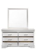 Queen 5 Pc Tufted Upholstery Led Bedroom Set Made With Wood In White Box Spring Required Queen White Wood 5 Piece Set Bedroom Bed Included,Chest Included,Dresser Included,Mirror Included,Nightstand