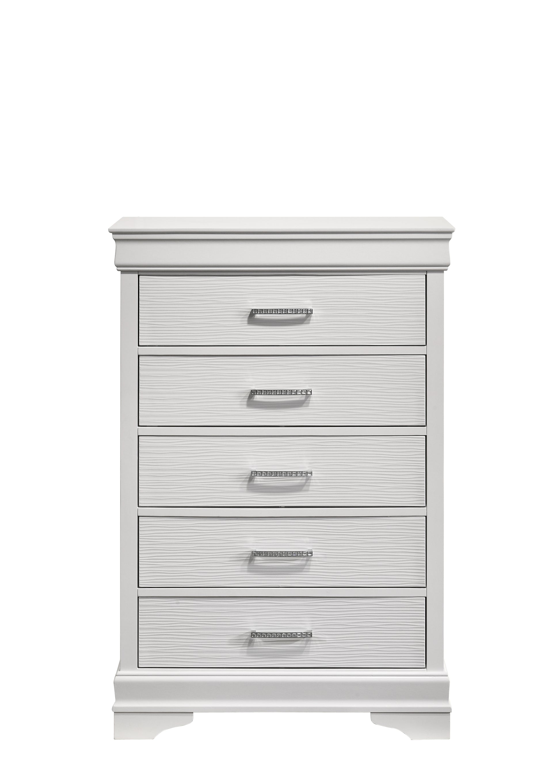 Twin 5 Pc Tufted Upholstery Led Bedroom Set Made With Wood In White Box Spring Required Twin White Wood 5 Piece Set Bedroom Bed Included,Chest Included,Dresser Included,Mirror Included,Nightstand