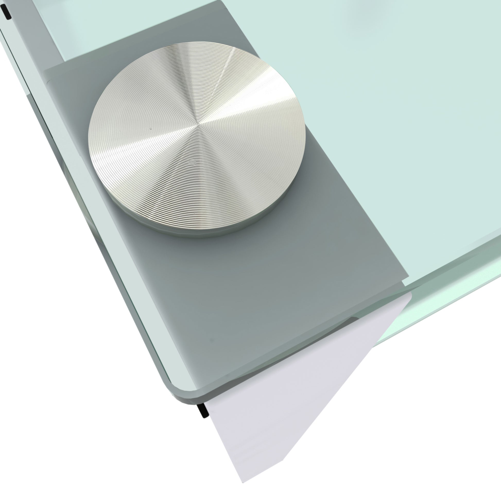 Glass Two Layer Tea Table, Small Round Table, Bedroom Corner Table, Living Room White Side Table White White Glass