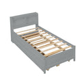 Twin Bed With Twin Trundle,Drawers,Grey Twin Grey Pine