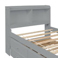 Twin Bed With Twin Trundle,Drawers,Grey Twin Grey Pine