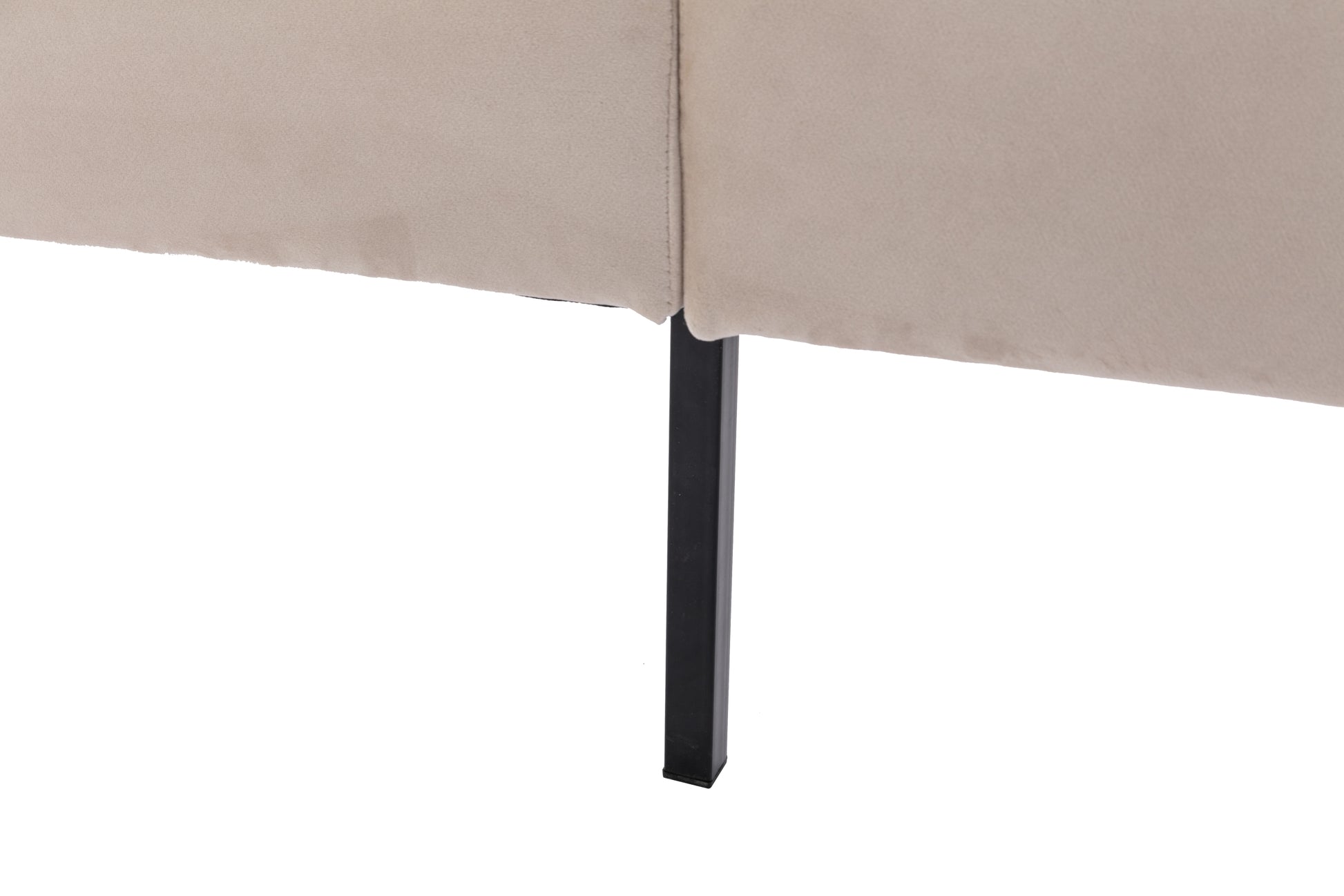 Modern Curved Upholstered Bed, Trim Queen Cream Plywood Fabric