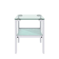 Glass Two Layer Tea Table, Small Round Table, Bedroom Corner Table, Living Room White Side Table White White Glass