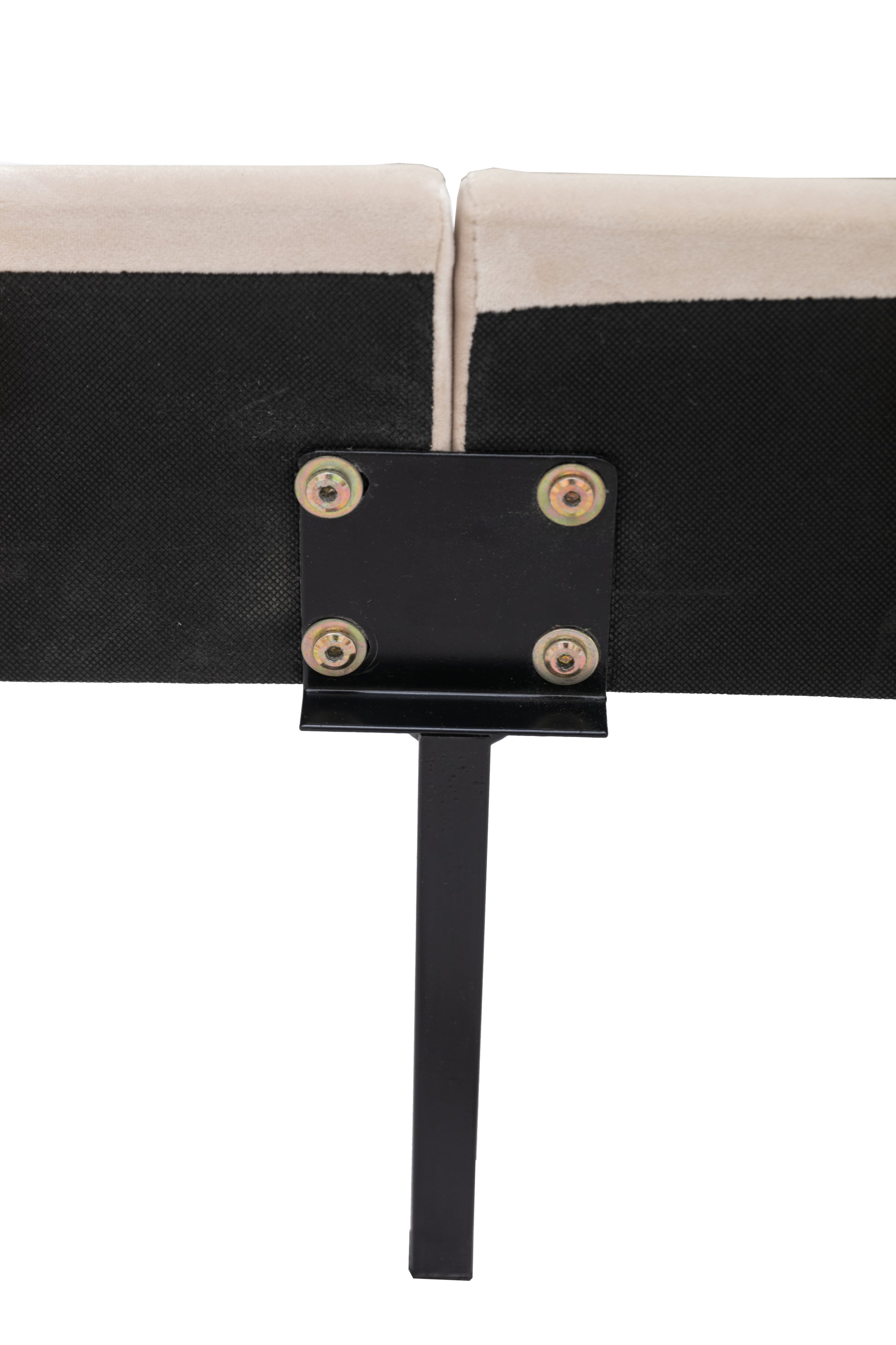 Modern Curved Upholstered Bed, Trim Queen Cream Plywood Fabric