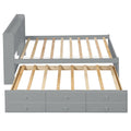 Twin Bed With Twin Trundle,Drawers,Grey Twin Grey Pine