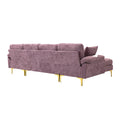 Coolmore U Shape Sectional Sofa With Ottomanreversible Sofa Couch For Living Room,Spacious Furniture,Durable Couch Removable And Machine Washable Cover Purple Velvet Purple Primary Living Space Foam Velvet 4 Seat