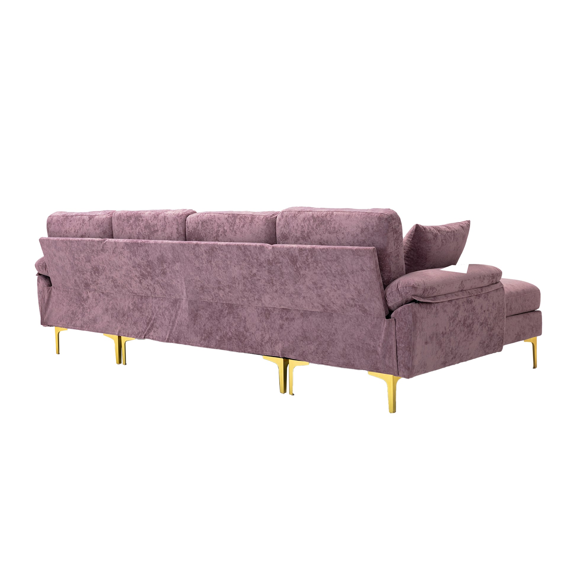 Coolmore U Shape Sectional Sofa With Ottomanreversible Sofa Couch For Living Room,Spacious Furniture,Durable Couch Removable And Machine Washable Cover Purple Velvet Purple Primary Living Space Foam Velvet 4 Seat
