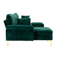 Coolmore U Shape Sectional Sofa With Ottomanreversible Sofa Couch For Living Room,Spacious Furniture,Durable Couch Removable And Machine Washable Cover Emerald Velvet Emerald Primary Living Space Foam Velvet 4 Seat