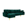 Coolmore U Shape Sectional Sofa With Ottomanreversible Sofa Couch For Living Room,Spacious Furniture,Durable Couch Removable And Machine Washable Cover Emerald Velvet Emerald Primary Living Space Foam Velvet 4 Seat