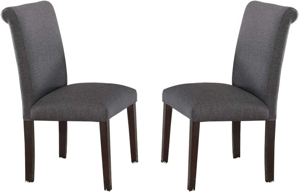 Transitional Blue Grey Polyfiber Chairs Dining Seating Set Of 2 Dining Chairs Plywood Birch Dining Room Birch Wood Grey Brown Dining Room Modern,Transitional Dining Chairs Birch Solid Back Mdf