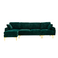 Coolmore U Shape Sectional Sofa With Ottomanreversible Sofa Couch For Living Room,Spacious Furniture,Durable Couch Removable And Machine Washable Cover Emerald Velvet Emerald Primary Living Space Foam Velvet 4 Seat