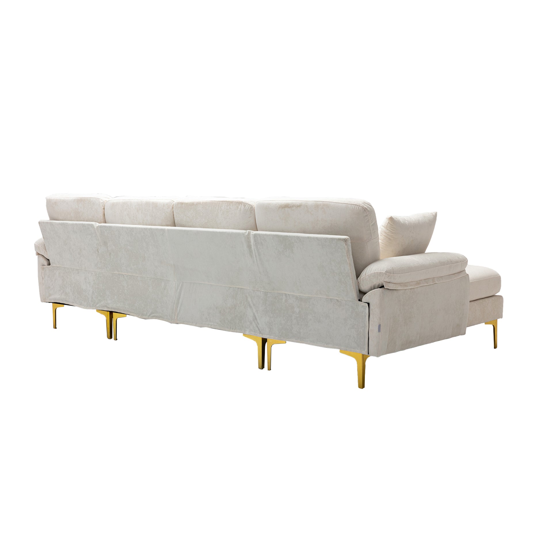 Coolmore U Shape Sectional Sofa With Ottomanreversible Sofa Couch For Living Room,Spacious Furniture,Durable Couch Removable And Machine Washable Cover White Teddy White Foam Velvet 4 Seat