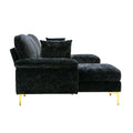 Coolmore U Shape Sectional Sofa With Ottomanreversible Sofa Couch For Living Room,Spacious Furniture,Durable Couch Removable And Machine Washable Cover Black Velvet Black Primary Living Space Foam Velvet 4 Seat