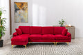 Coolmore U Shape Sectional Sofa With Ottomanreversible Sofa Couch For Living Room,Spacious Furniture,Durable Couch Removable And Machine Washable Cover Red Velvet Red Primary Living Space Foam Velvet 4 Seat