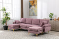 Coolmore U Shape Sectional Sofa With Ottomanreversible Sofa Couch For Living Room,Spacious Furniture,Durable Couch Removable And Machine Washable Cover Purple Velvet Purple Primary Living Space Foam Velvet 4 Seat
