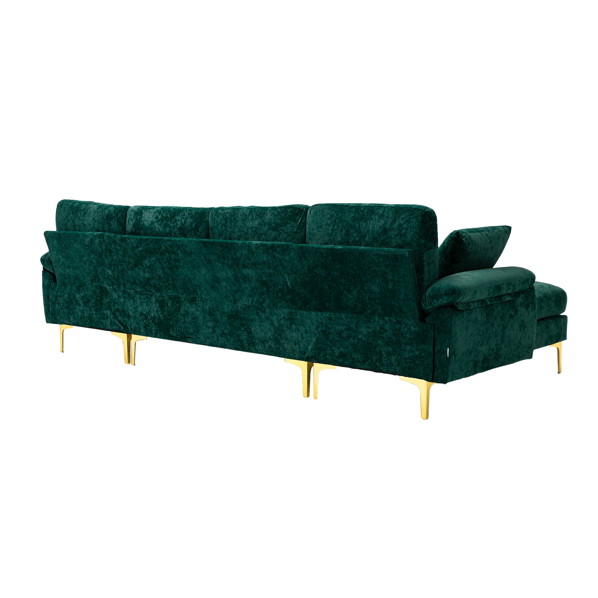 Coolmore U Shape Sectional Sofa With Ottomanreversible Sofa Couch For Living Room,Spacious Furniture,Durable Couch Removable And Machine Washable Cover Emerald Velvet Emerald Primary Living Space Foam Velvet 4 Seat