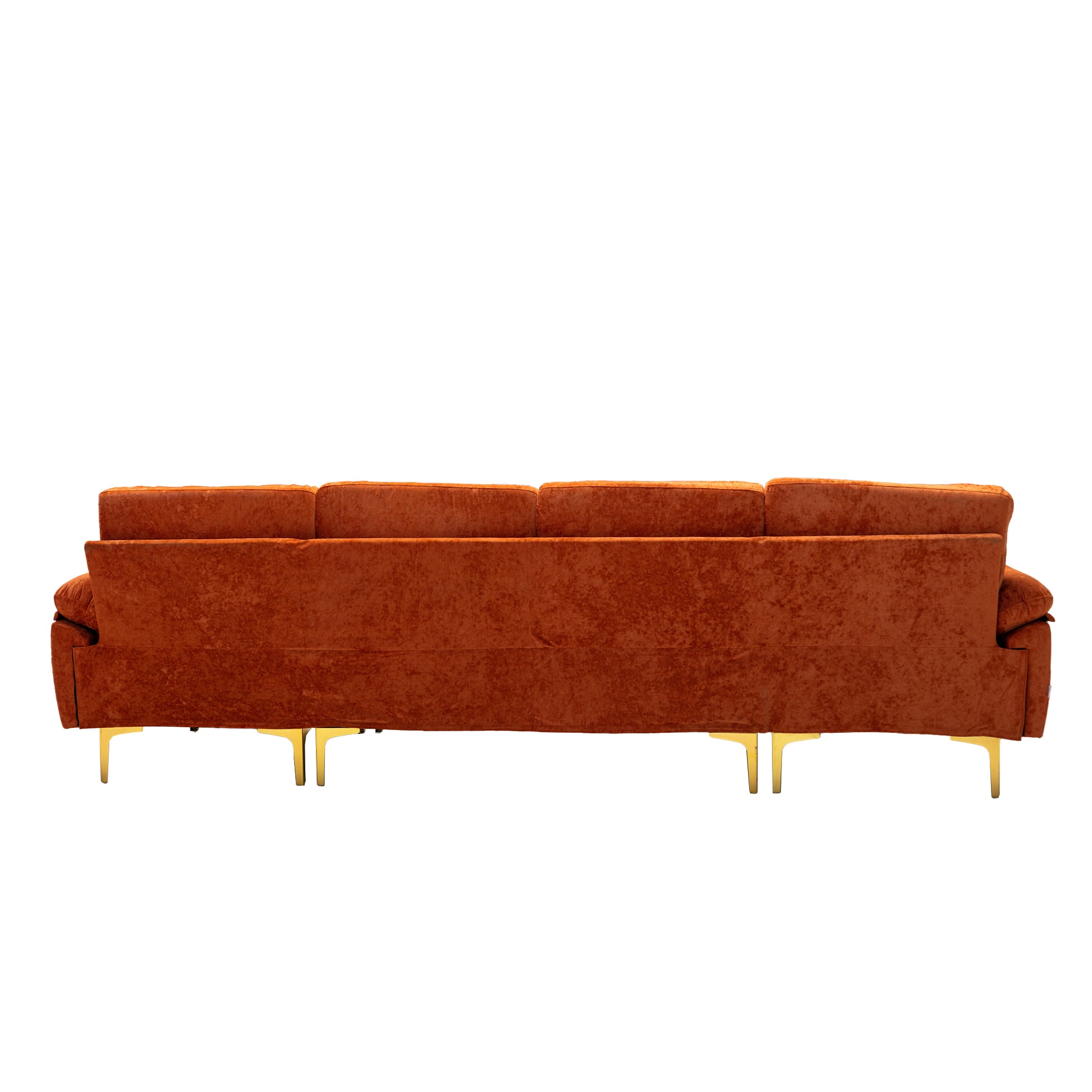 Coolmore U Shape Sectional Sofa With Ottomanreversible Sofa Couch For Living Room,Spacious Furniture,Durable Couch Removable And Machine Washable Cover Orange Velvet Orange Primary Living Space Foam Velvet 4 Seat