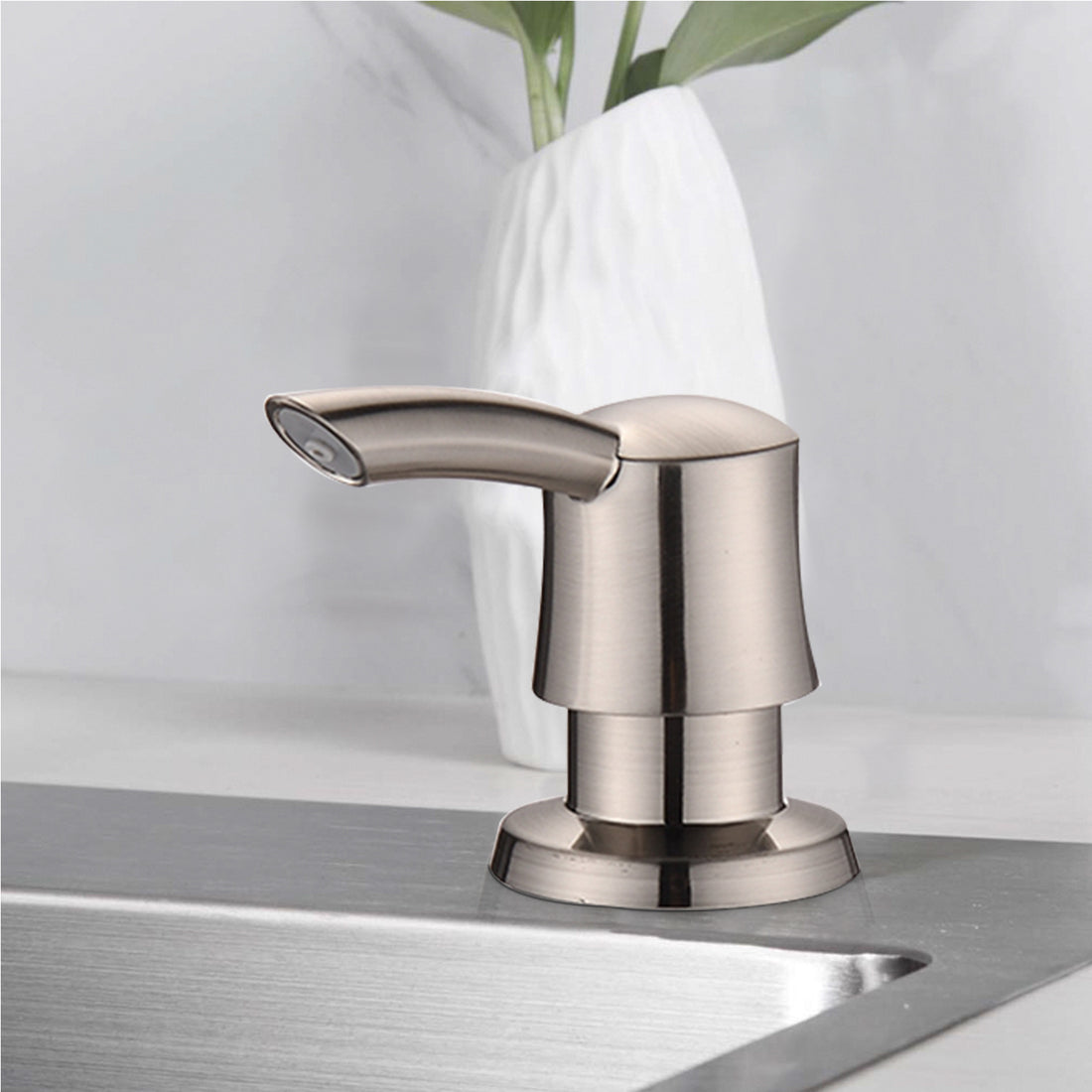 Kitchen Soap Dispenser Brushed Nickel Abs