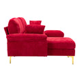Coolmore U Shape Sectional Sofa With Ottomanreversible Sofa Couch For Living Room,Spacious Furniture,Durable Couch Removable And Machine Washable Cover Red Velvet Red Primary Living Space Foam Velvet 4 Seat
