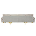Coolmore U Shape Sectional Sofa With Ottomanreversible Sofa Couch For Living Room,Spacious Furniture,Durable Couch Removable And Machine Washable Cover White Teddy White Foam Velvet 4 Seat