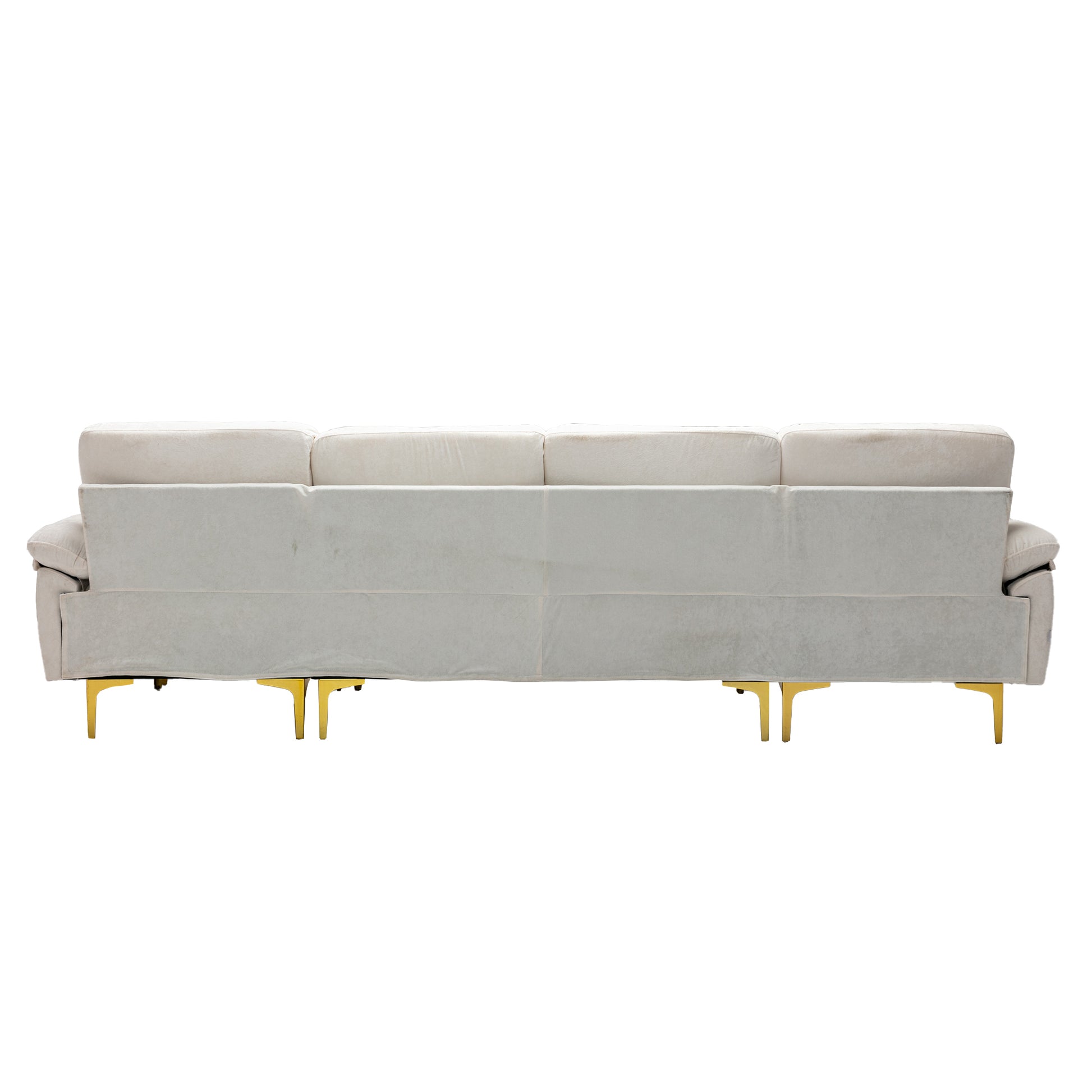 Coolmore U Shape Sectional Sofa With Ottomanreversible Sofa Couch For Living Room,Spacious Furniture,Durable Couch Removable And Machine Washable Cover White Teddy White Foam Velvet 4 Seat