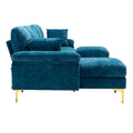 Coolmore U Shape Sectional Sofa With Ottomanreversible Sofa Couch For Living Room,Spacious Furniture,Durable Couch Removable And Machine Washable Cover Light Blue Velvet Light Blue Primary Living Space Foam Velvet 4 Seat