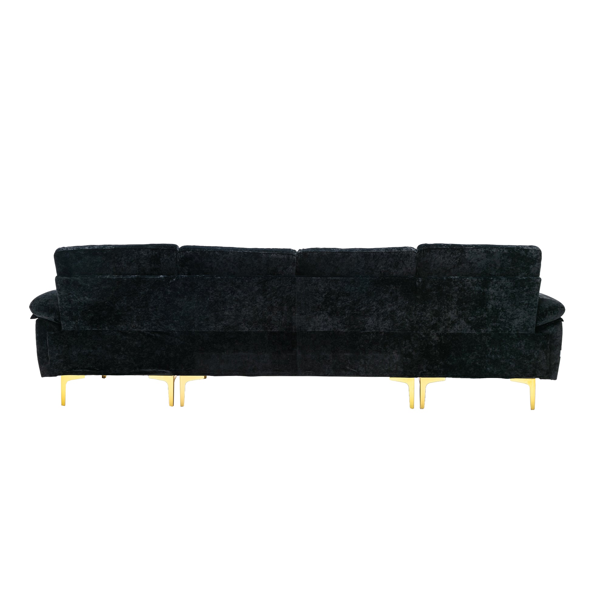 Coolmore U Shape Sectional Sofa With Ottomanreversible Sofa Couch For Living Room,Spacious Furniture,Durable Couch Removable And Machine Washable Cover Black Velvet Black Primary Living Space Foam Velvet 4 Seat