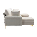 Coolmore U Shape Sectional Sofa With Ottomanreversible Sofa Couch For Living Room,Spacious Furniture,Durable Couch Removable And Machine Washable Cover White Teddy White Foam Velvet 4 Seat