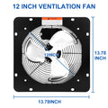Ipower 12 Inch Exhaust Fan Aluminum, High Speed 1300Rpm, 1 Pack, Silver Black Steel