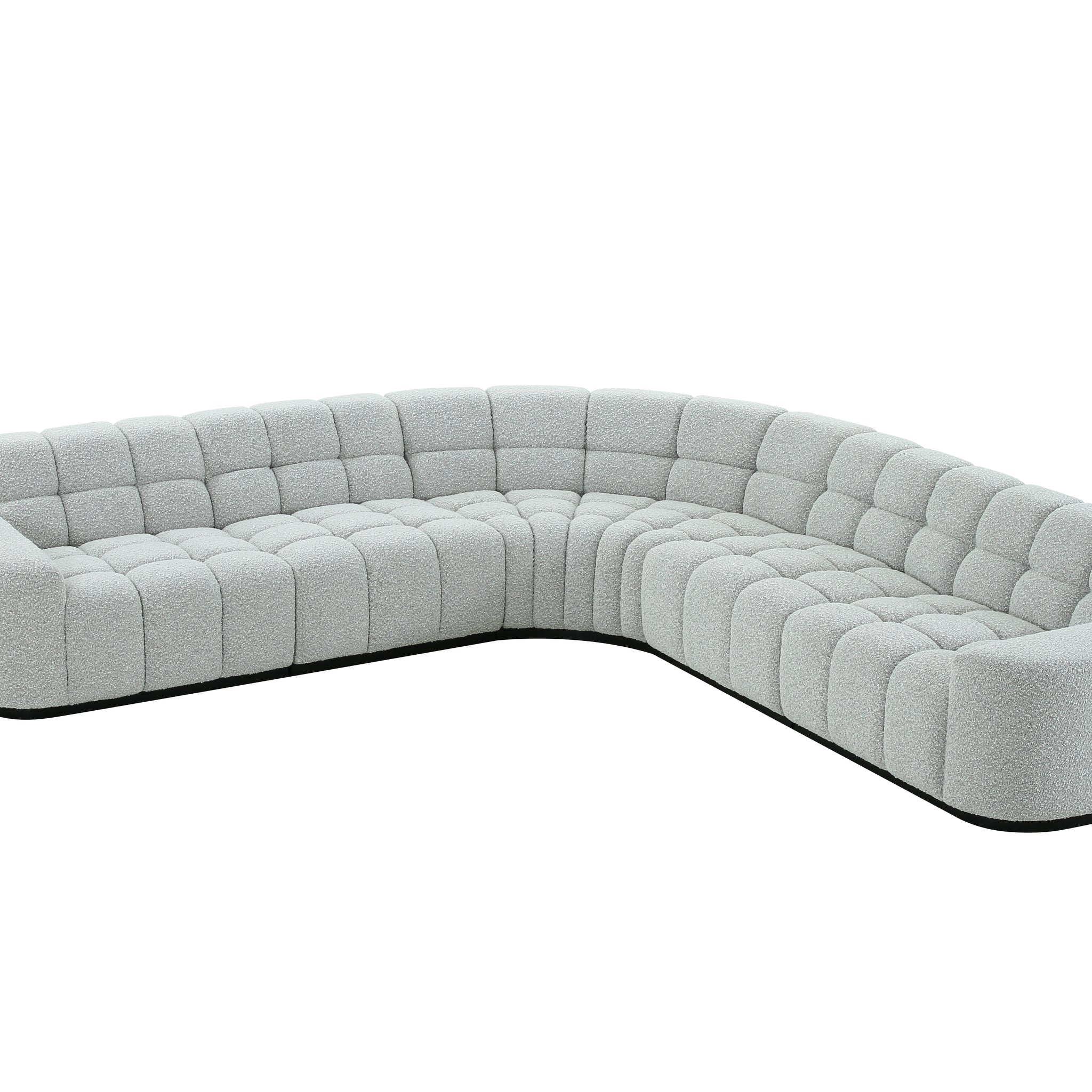 Modern Modular Sectional Sofa Set, Self Customization Design Sofa, Living Room Couch Set Grey Polyester