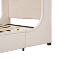 Queen Size Storage Bed Velvet Upholstered Platform Bed With Wingback Headboard And A Big Drawer Beige Beige Upholstered