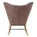 Rocking Chair, Mid Century Fabric Rocker Chair With Wood Legs And Patchwork Linen For Livingroom Bedroom Multicolor Linen