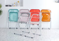 Tea Yellow Clear Transparent Folding Chair Chair Pc Plastic Living Room Seat Zdy Huang 4 Yellow Steel