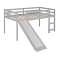 Loft Bed With Slide, Multifunctional Design, Twin Gray Old Sku: Wf191904Aae Gray Solid Wood