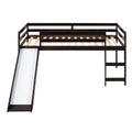 Loft Bed With Slide, Multifunctional Design, Twin Espresso Old Sku: Wf191904Aap Espresso Solid Wood