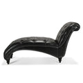 Tufted Armless Chaise Lounge Black Pu Pu Pu