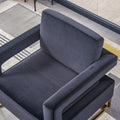 Modern Velvet Accent Chair, Elegant Armchair With Stainless Steel Base Black Velvet