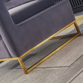 Modern Velvet Accent Chair, Elegant Armchair With Stainless Steel Base Grey Velvet
