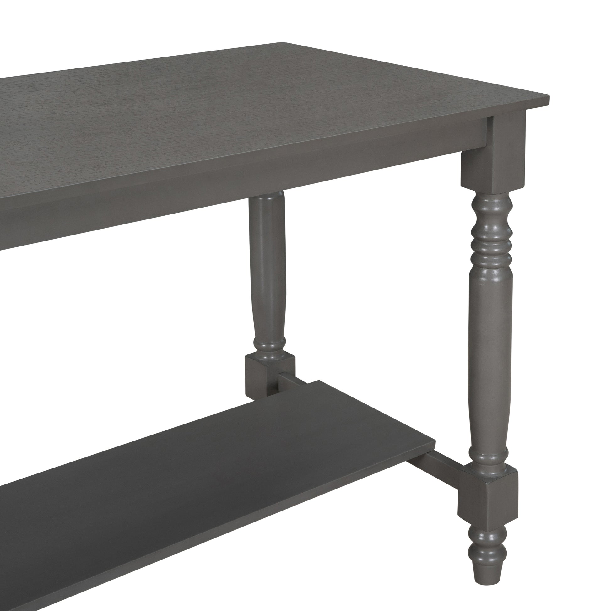 6 Piece Counter Height Dining Table Set Table With Shelf 4 Chairs And Bench For Dining Room Gray Gray Solid Wood